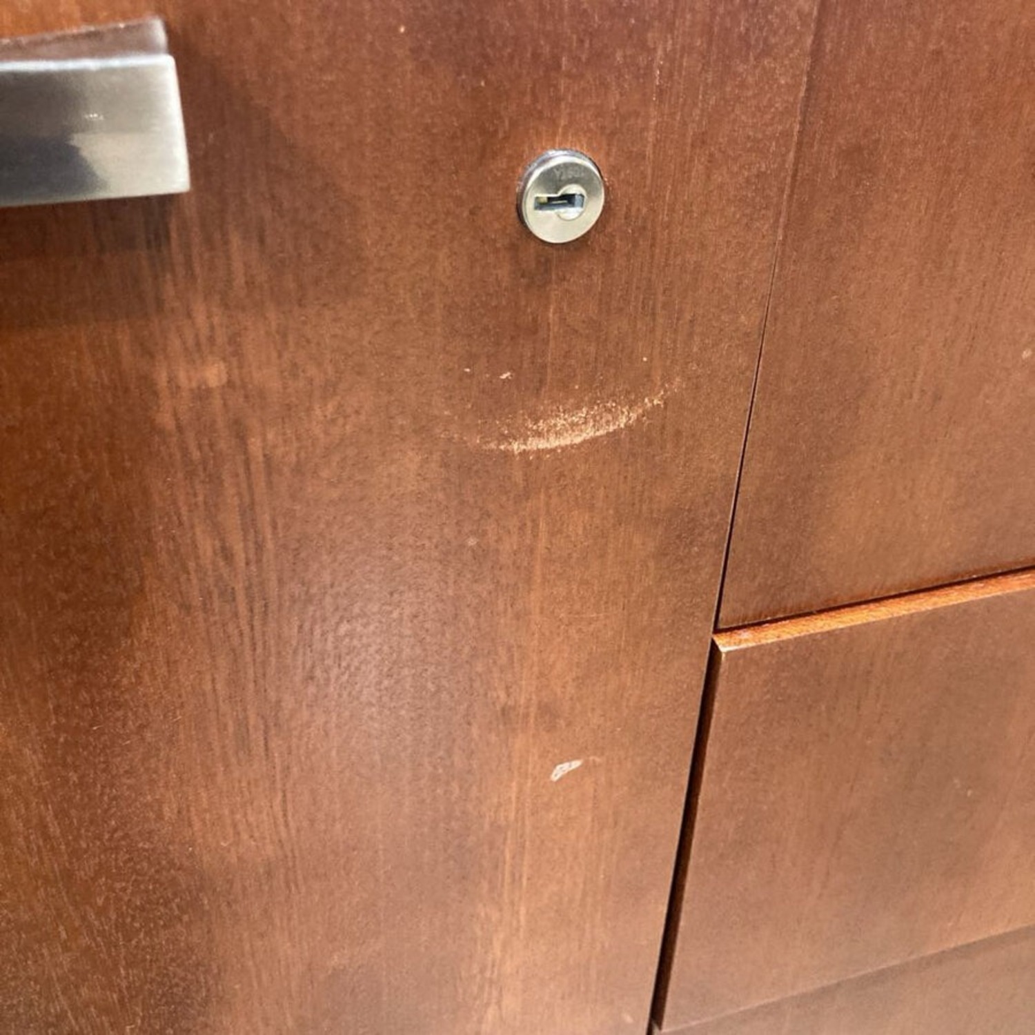 Oversized Cherry Laminate Lockable Credenza - image-14