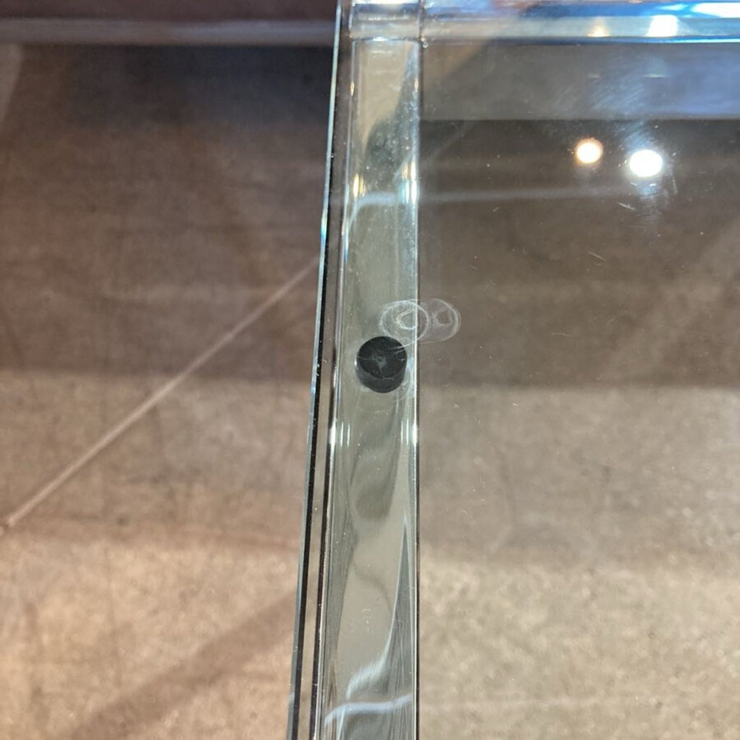 Knoll Square Chrome Base W Glass Top Coffee Table - image-7