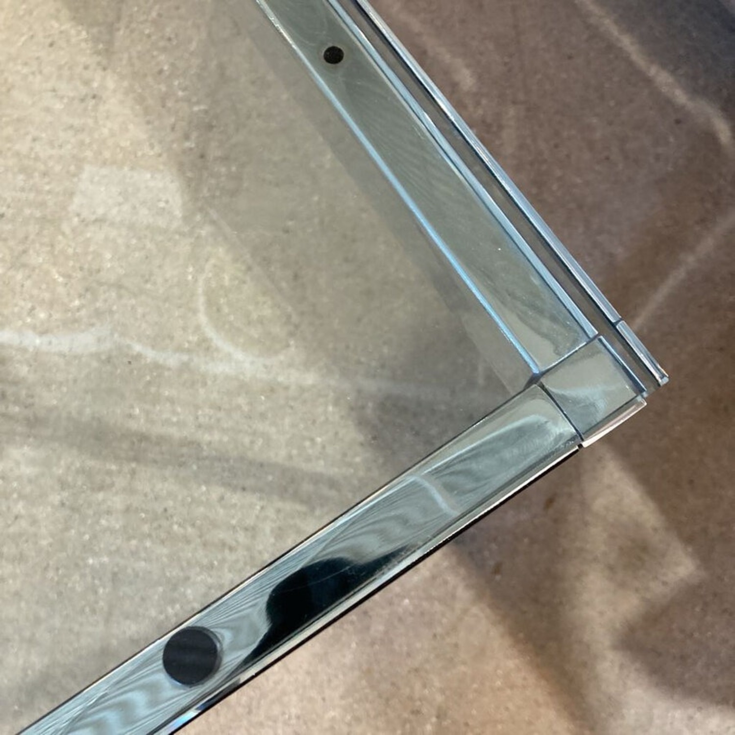 Knoll Square Chrome Base W Glass Top Coffee Table - image-5