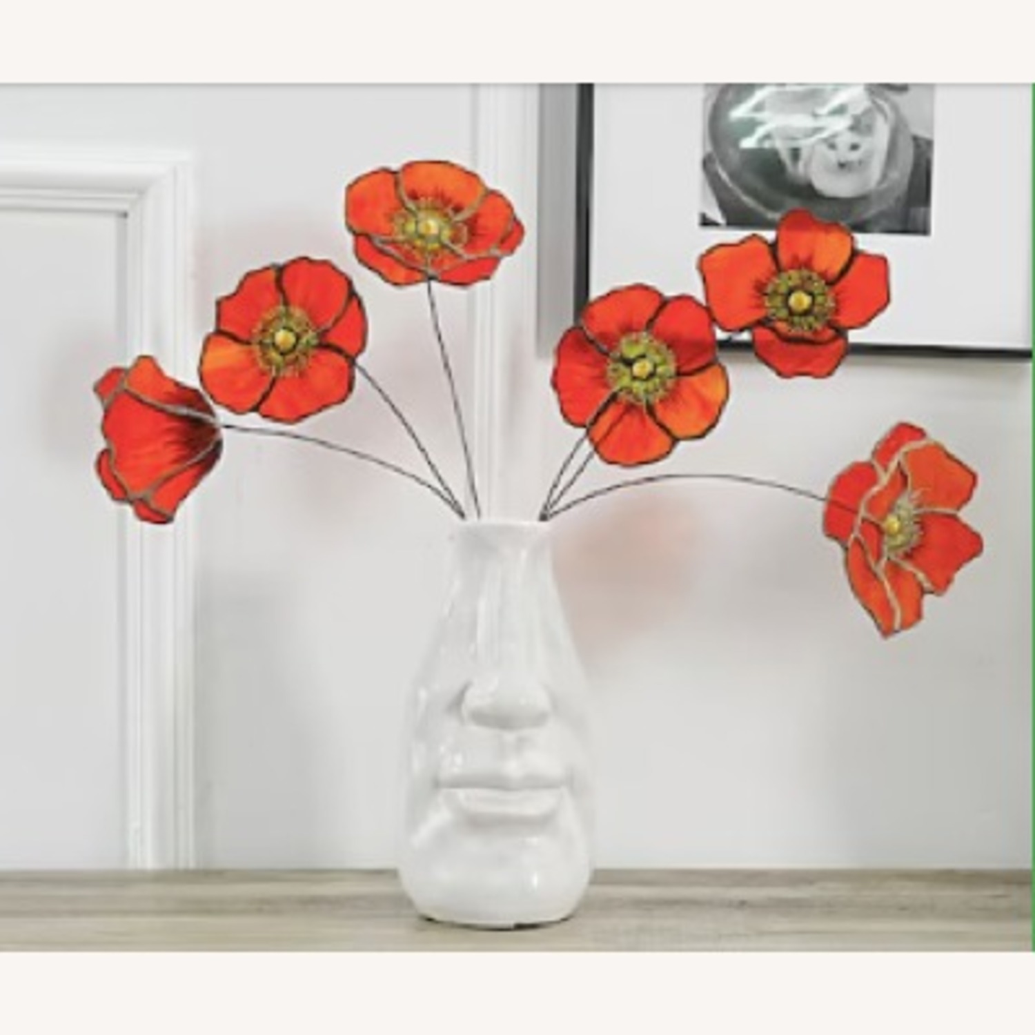 California Poppy Set of 6 Stained Glass Flowers - image-2