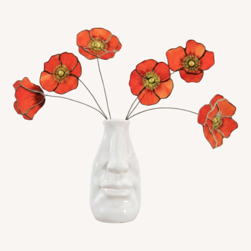 Used California Poppy Set of 6 Stained Glass Flowers for sale on AptDeco