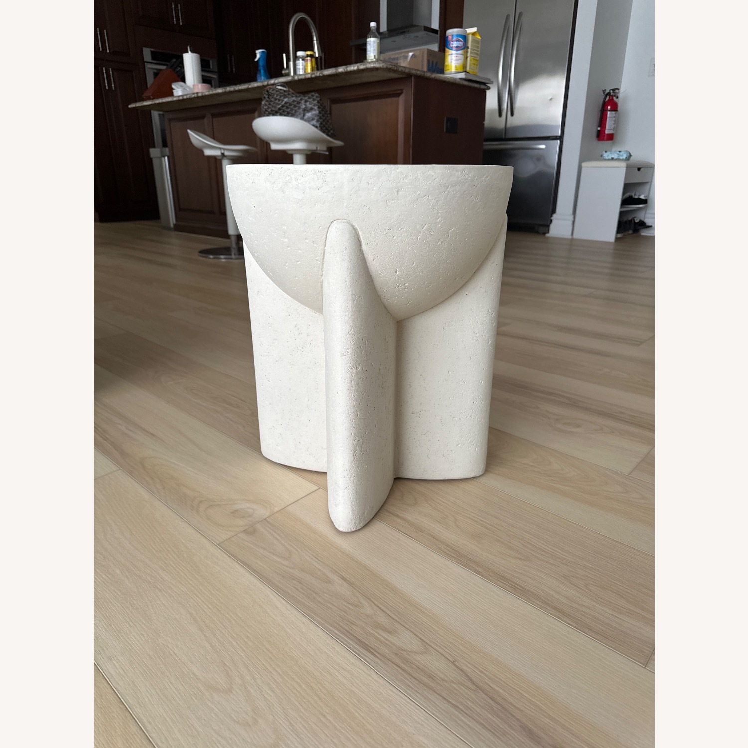 West Elm Monti (15") White Lava Stone Side Table - image-2