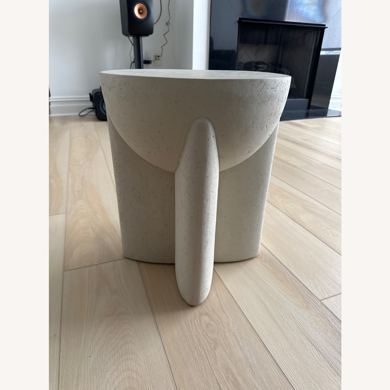 West Elm Monti (15") White Lava Stone Side Table - image-4