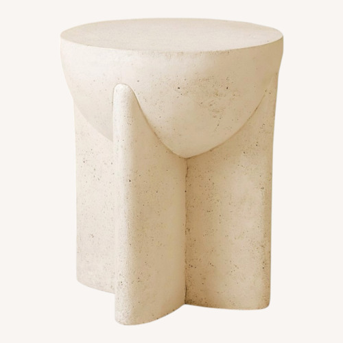 Used West Elm Monti (15") White Lava Stone Side Table for sale on AptDeco