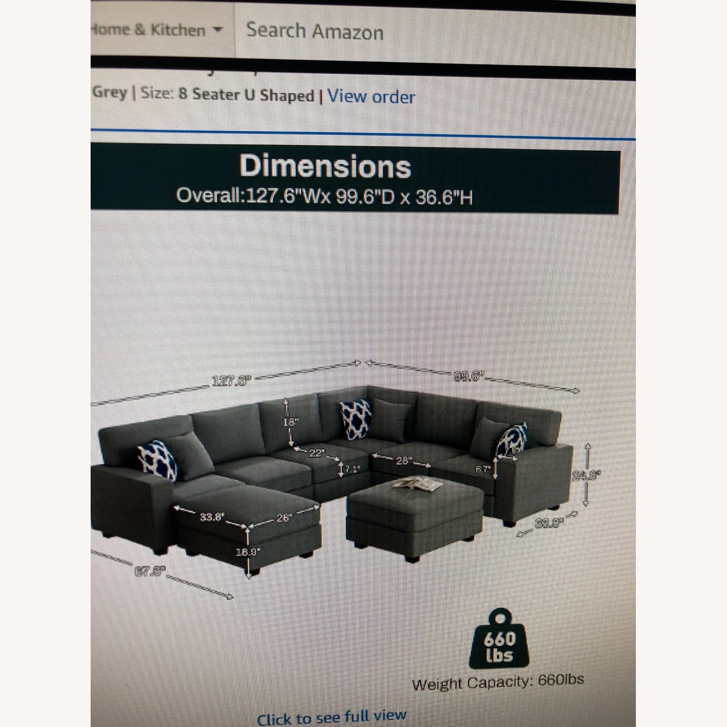 Legend Vansen Dark Gray 8 seat Modular Sectional - image-2