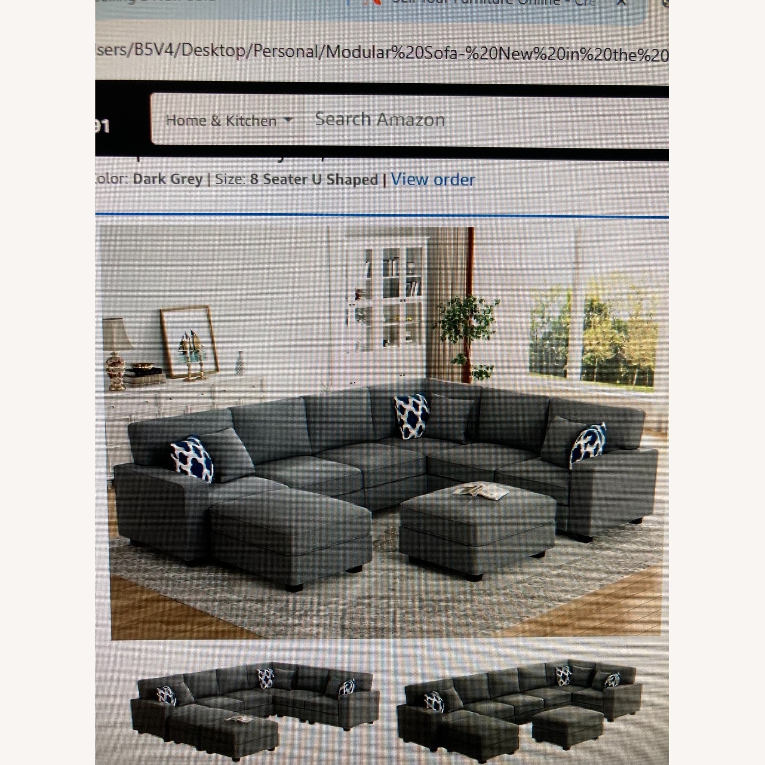 Legend Vansen Dark Gray 8 seat Modular Sectional - image-1