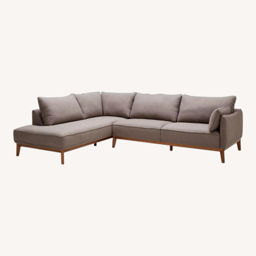 Used Macy's Jolene Natural Wood 2 Piece Sectional for sale on AptDeco