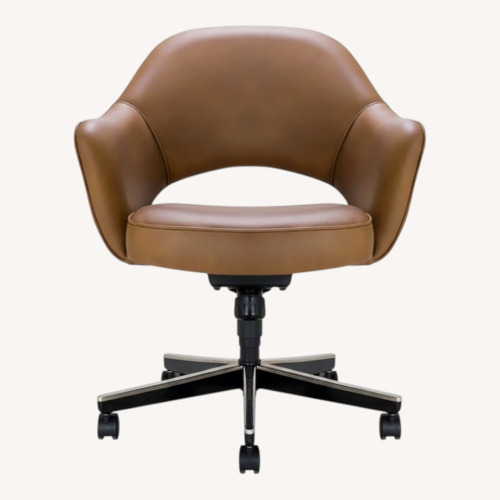 Used Saarinen & Eames Dark Brown Leather Office Chair for sale on AptDeco