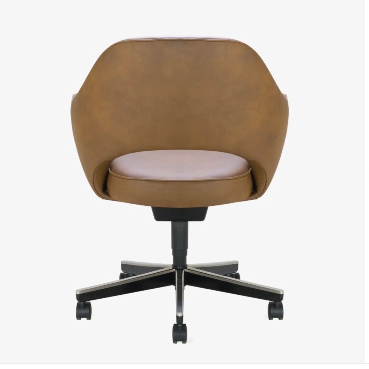 Saarinen & Eames Dark Brown Leather Office Chair - image-11