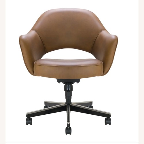 Used Saarinen & Eames Dark Brown Leather Office Chair for sale on AptDeco