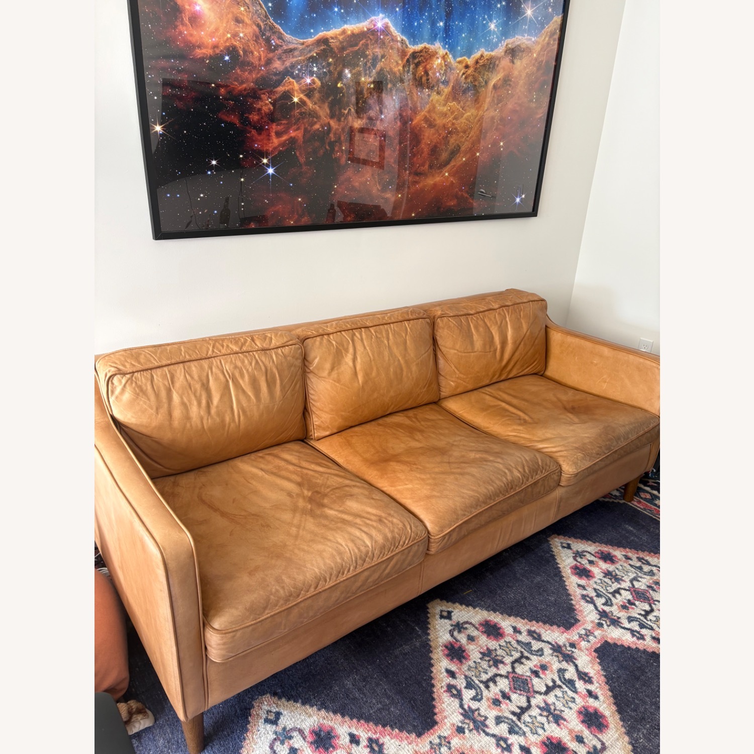 West Elm Hamilton Light Brown Leather 3+ Seater Sofa - image-3