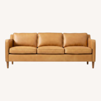 West Elm Hamilton Light Brown Leather 3+ Seater Sofa