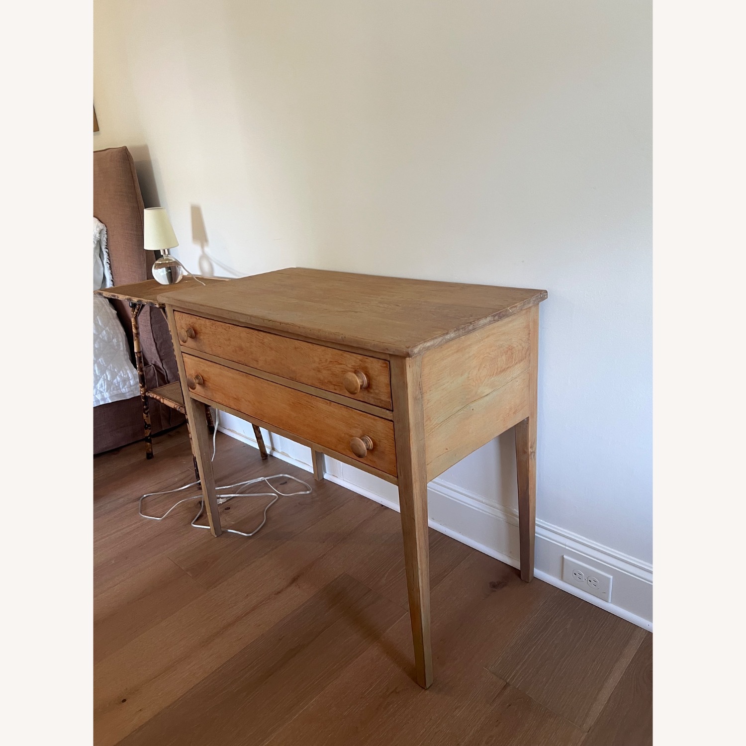 Antique French Antique Natural Wood Chest - image-3