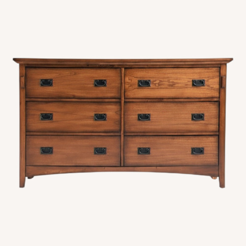 Used Bob's Discount Furniture Mission Oak II Dresser for sale on AptDeco