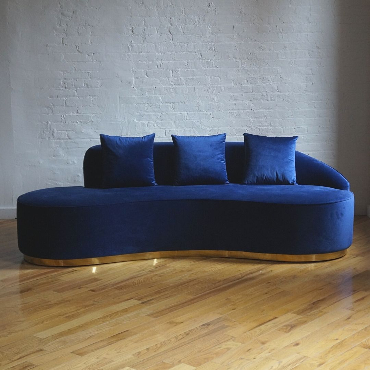 Blue Velvet 3+ Seater Sofa - image-2
