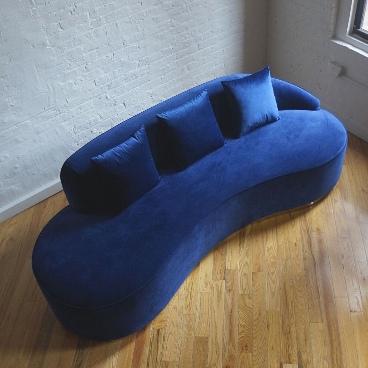 Blue Velvet 3+ Seater Sofa - image-3