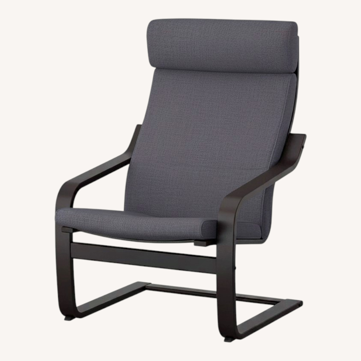 IKEA POÄNG Dark Brown Wood Chair and Ottoman - image-0