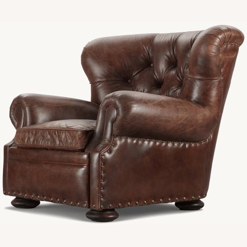 Used Restoration Hardware Churchhill Leather Recliner W Nailheads for sale on AptDeco
