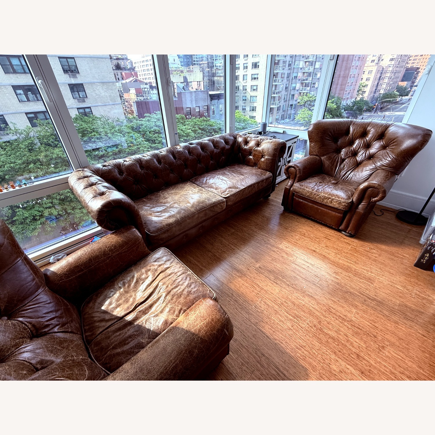 Restoration Hardware Churchhill Leather Recliner W Nailheads - image-5