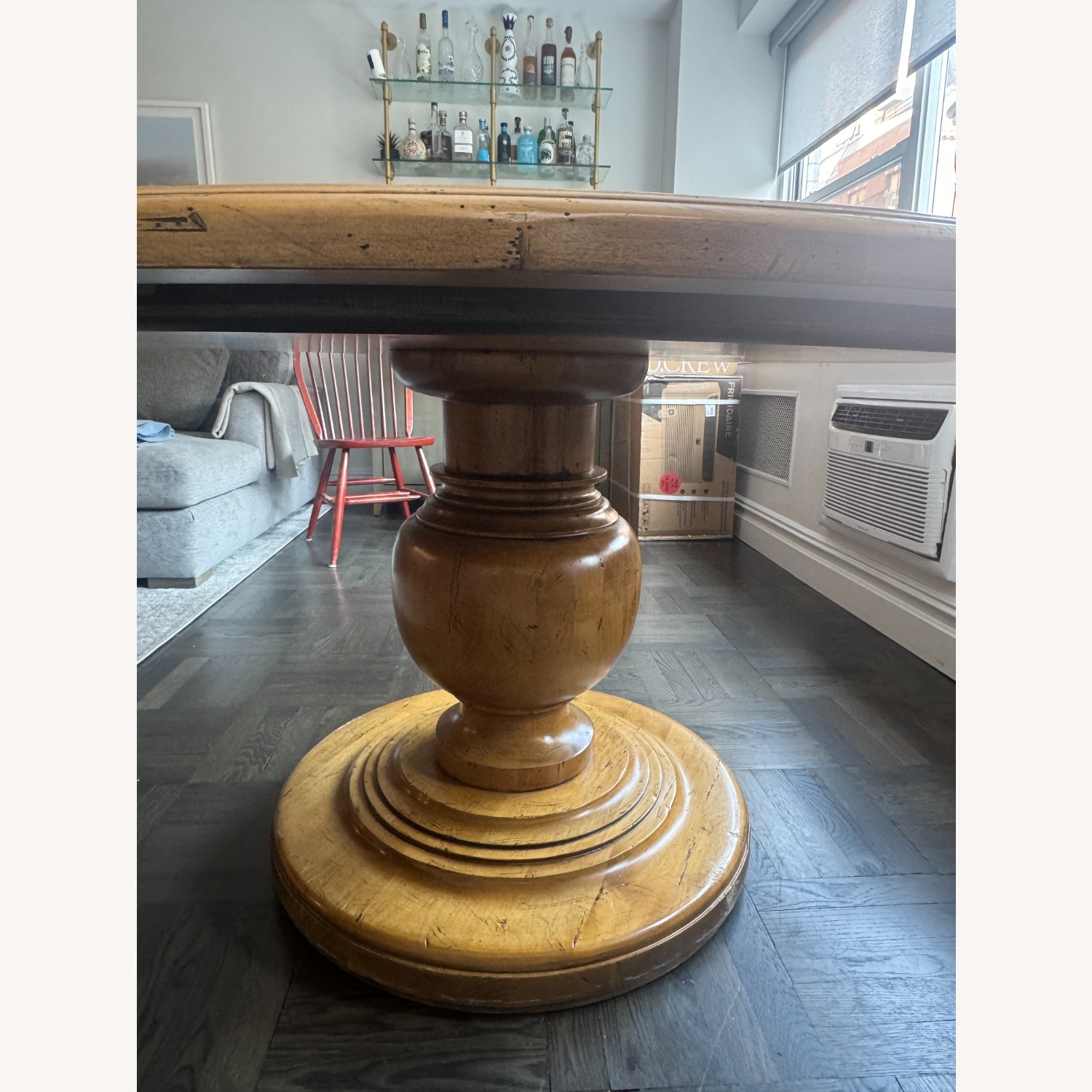 Custom 54" Round Wood Pedestal Dining Table - image-5