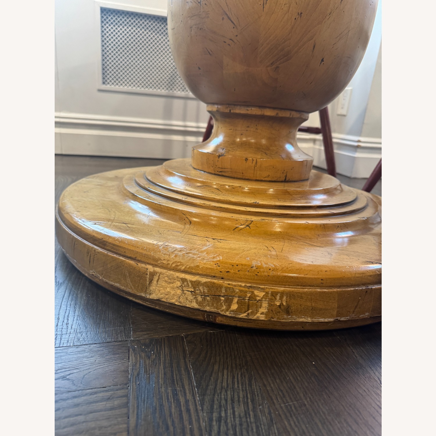 Custom 54" Round Wood Pedestal Dining Table - image-3