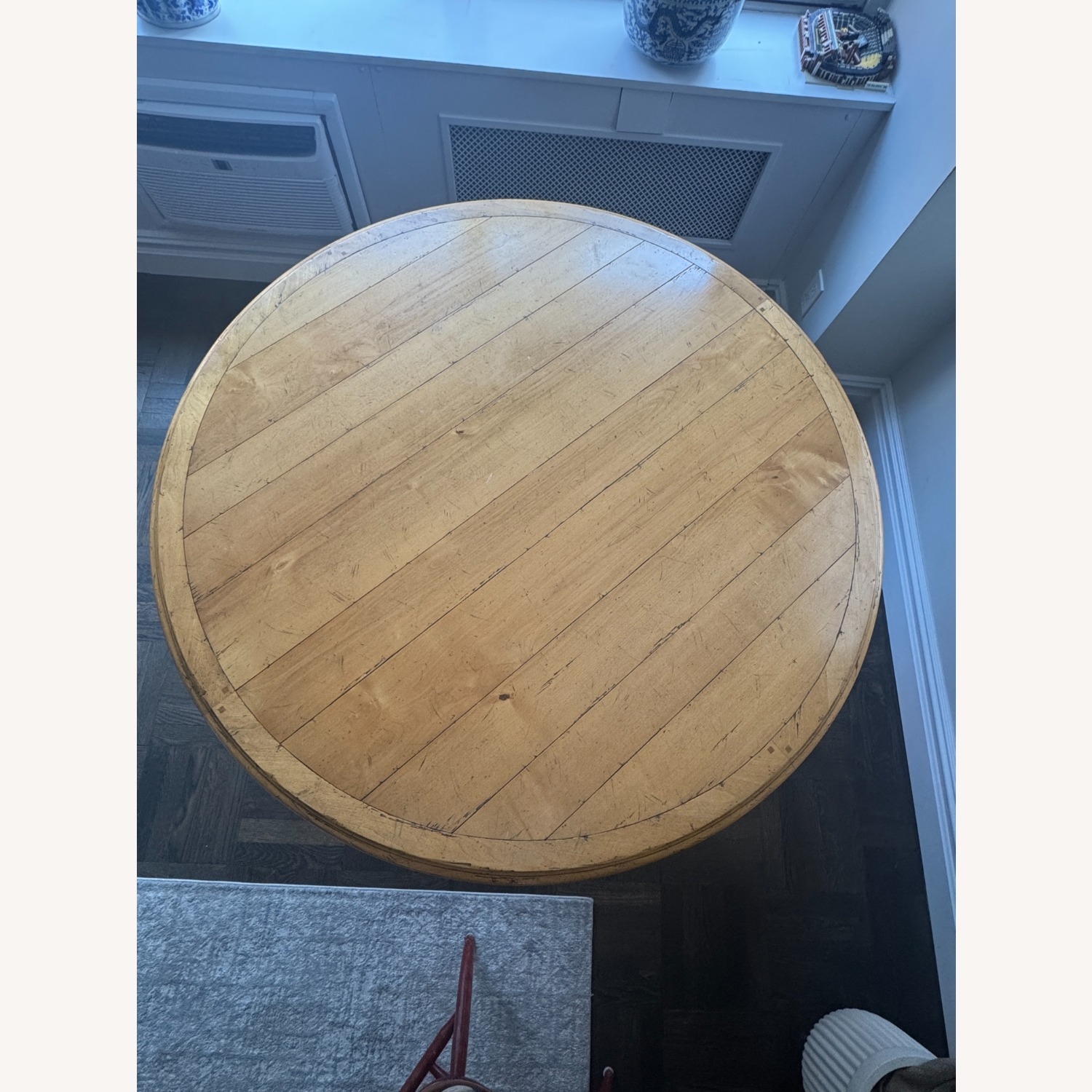 Custom 54" Round Wood Pedestal Dining Table - image-4
