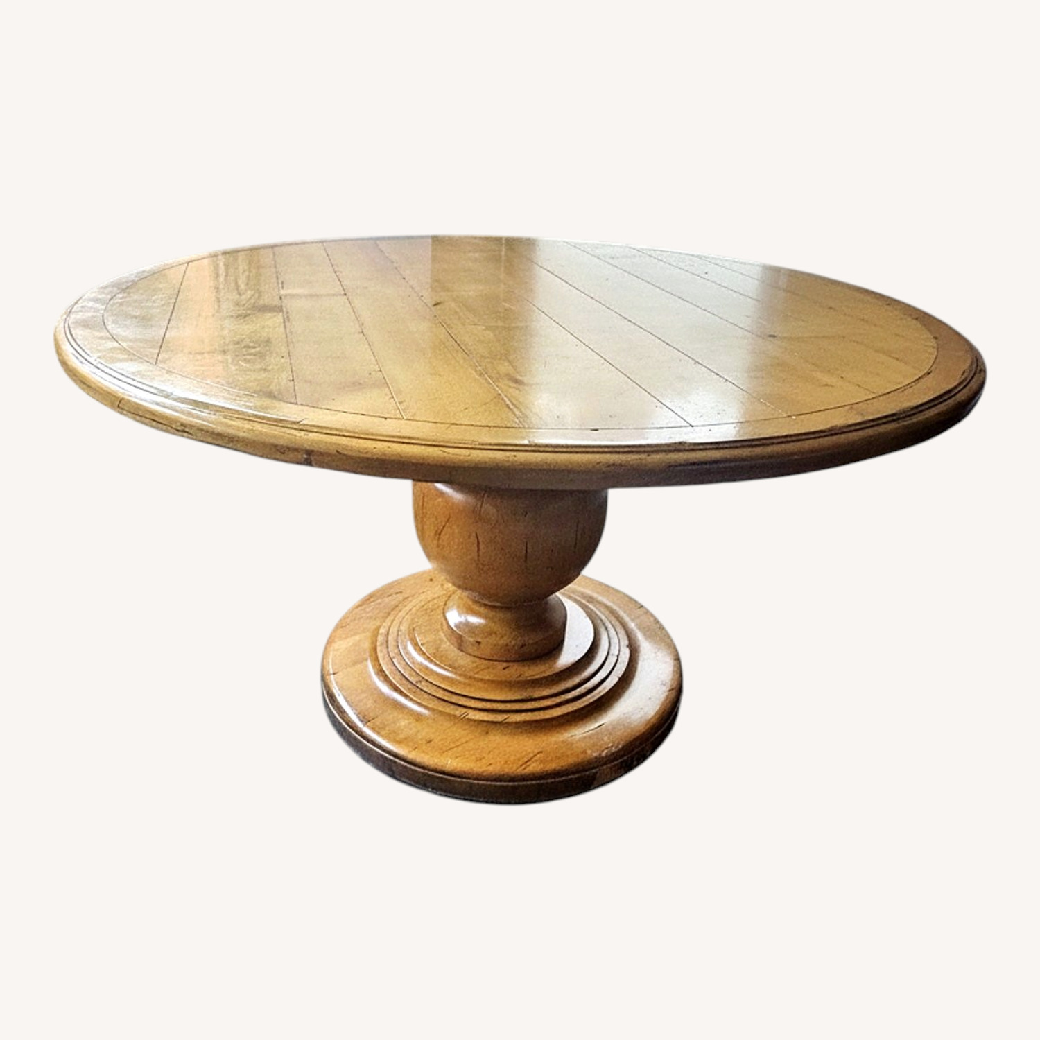 Custom 54" Round Wood Pedestal Dining Table - image-0