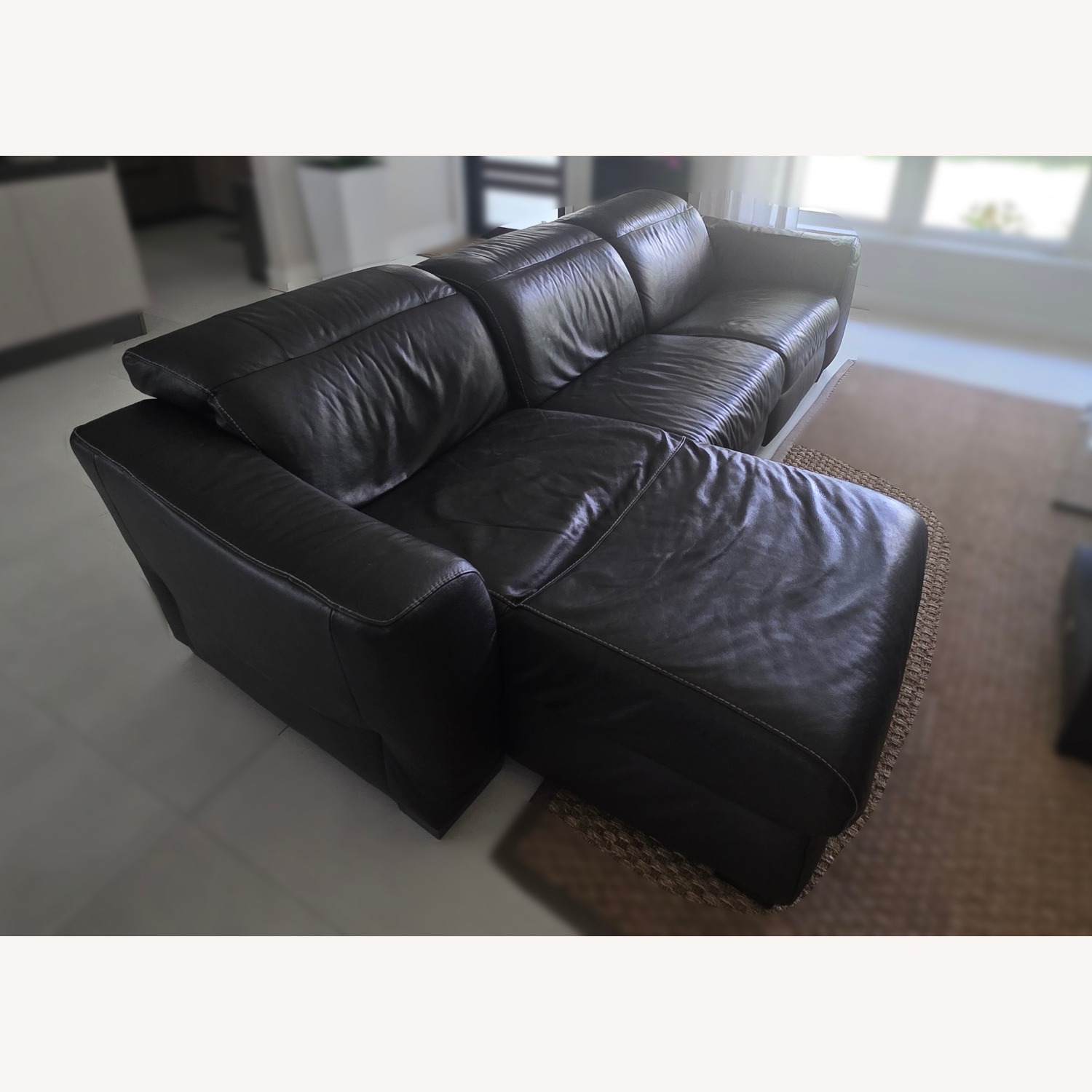 Natuzzi Dark Brown Leather 3+ Seater Sofa - image-1