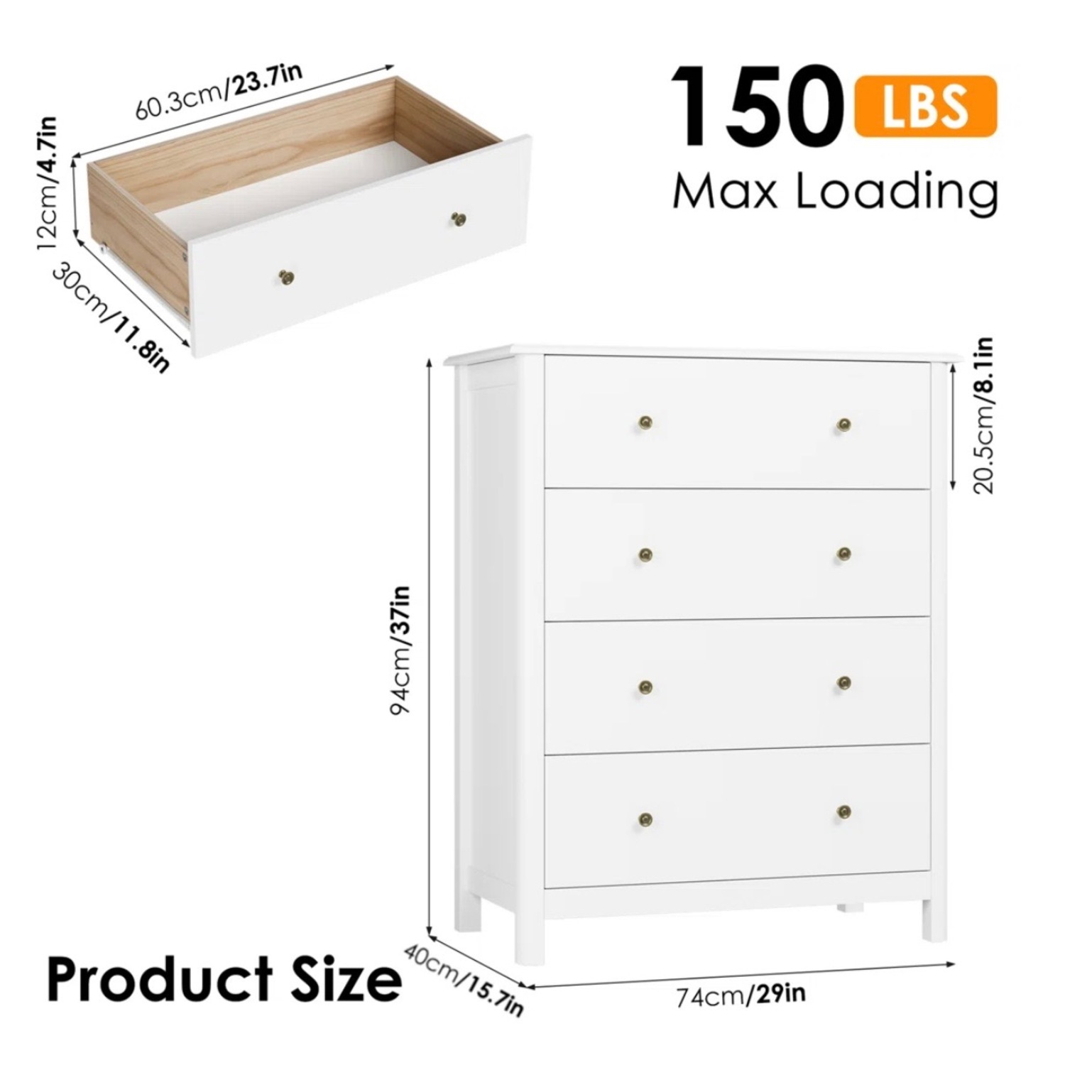 Wayfair Winston Porter White Wood Dresser - image-3