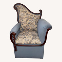 Blue Fabric Armchair