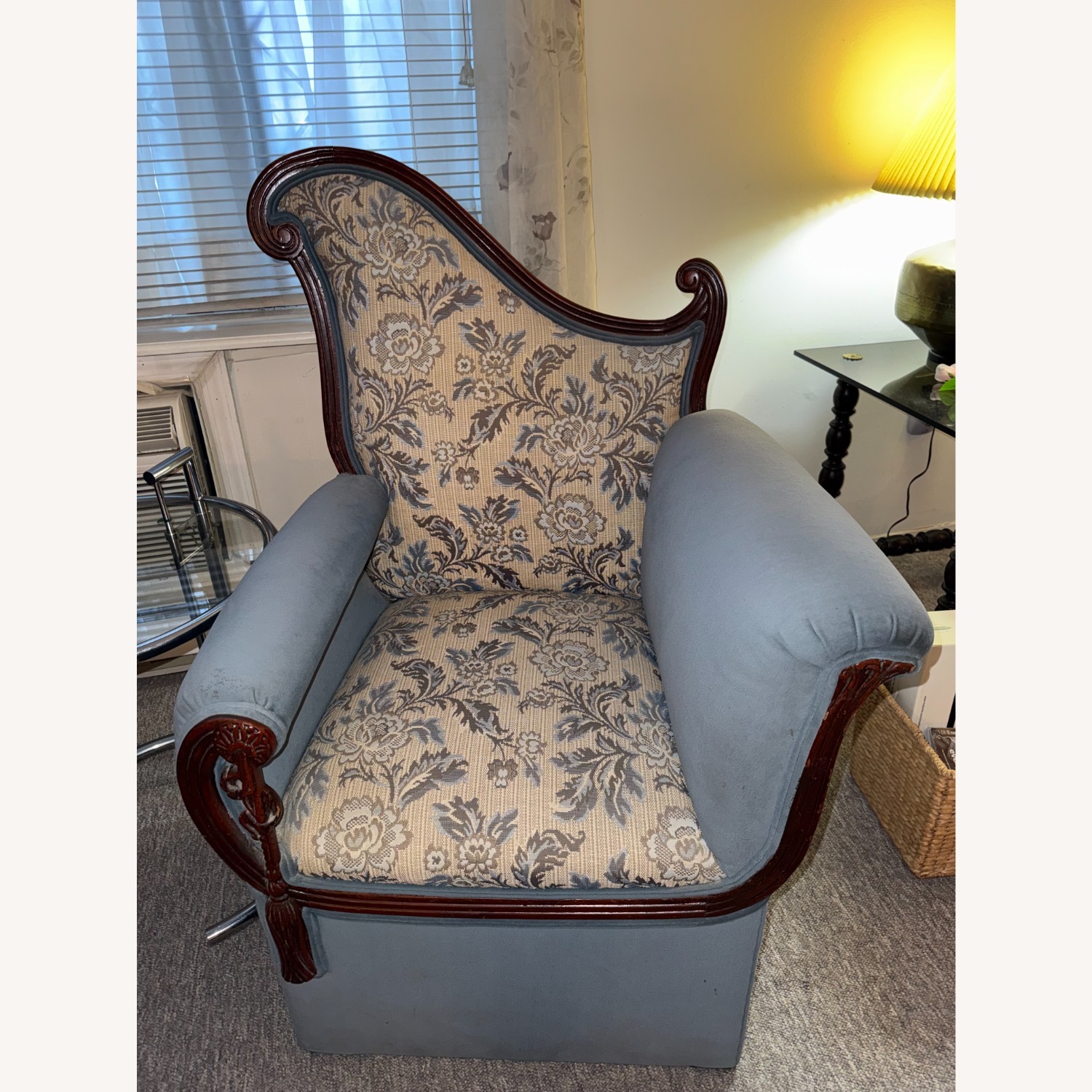 Blue Fabric Armchair - image-2