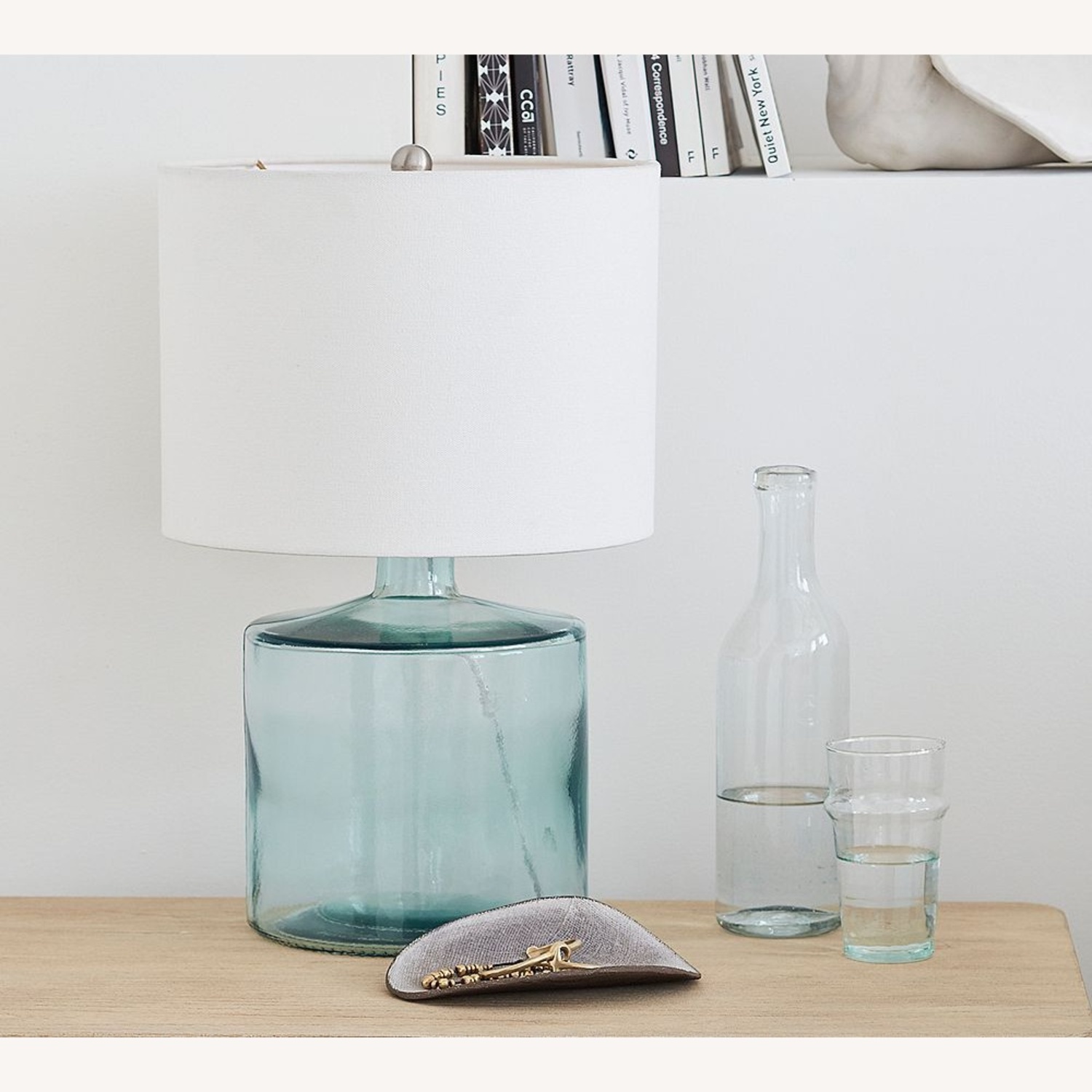 Pottery Barn Mallorca Natural Glass Table Lamp - image-4
