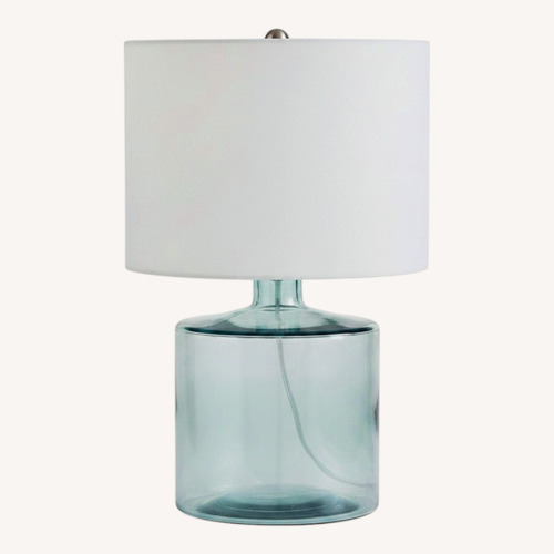 Used Pottery Barn Mallorca Natural Glass Table Lamp for sale on AptDeco