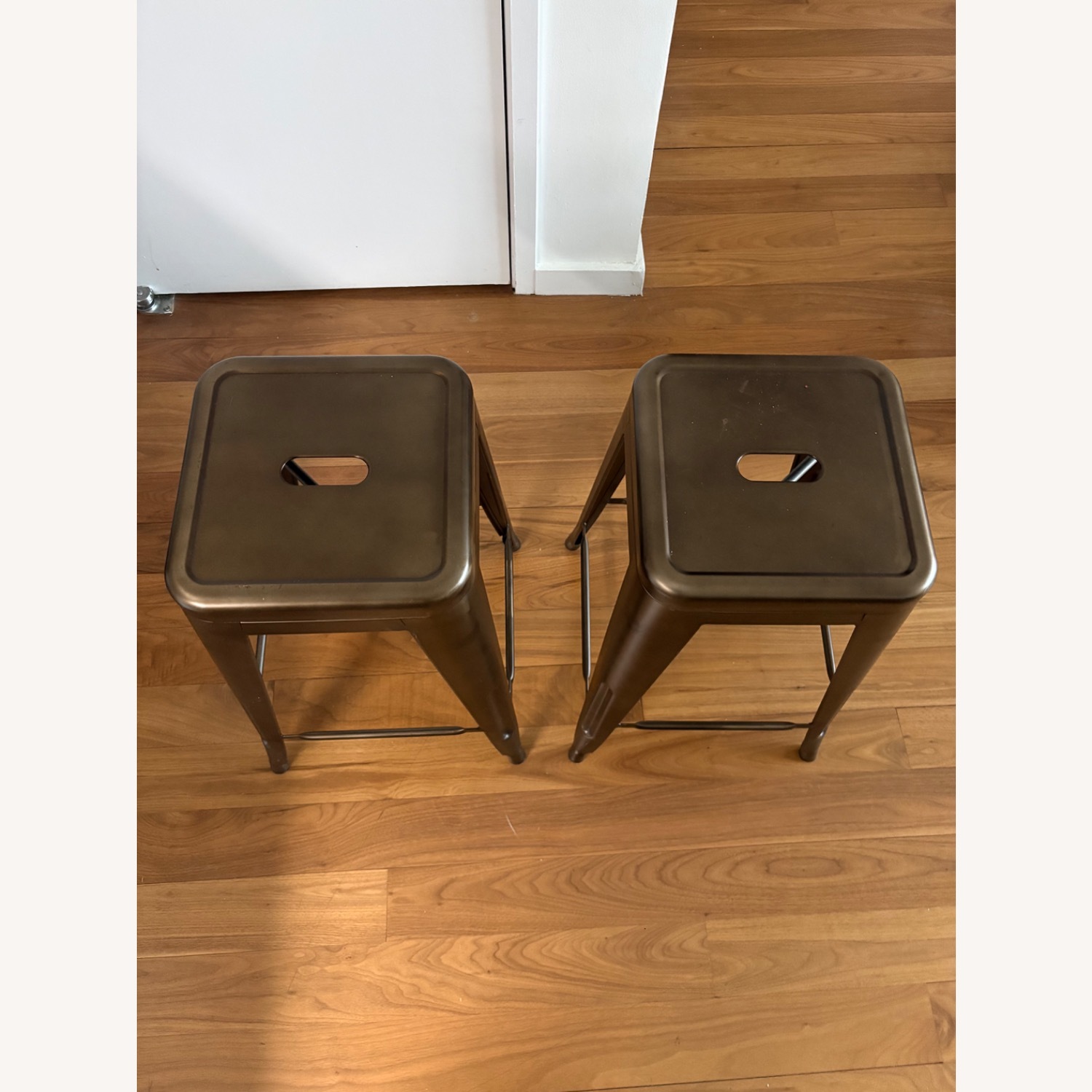 Dark Brown Metal Stools - image-3