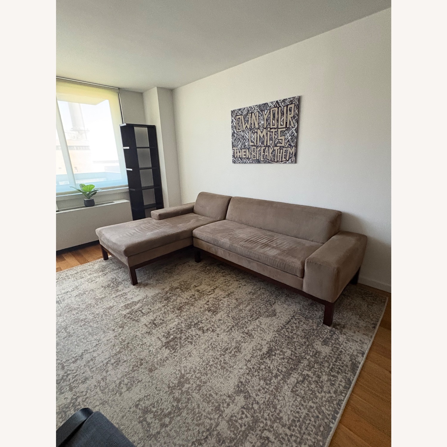 West Elm Lorimer Light Brown Microsuede 2 Piece Sectional - image-1