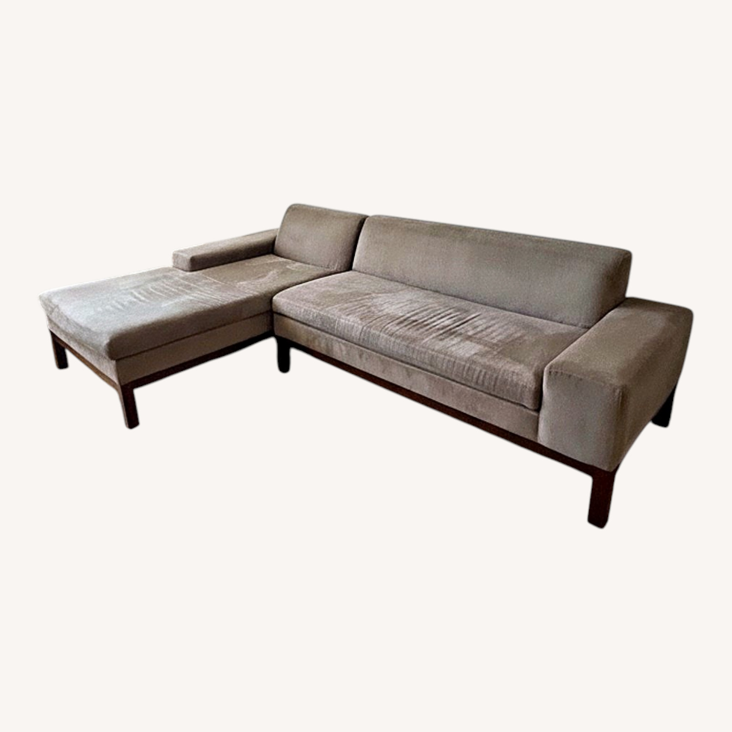 West Elm Lorimer Light Brown Microsuede 2 Piece Sectional - image-4