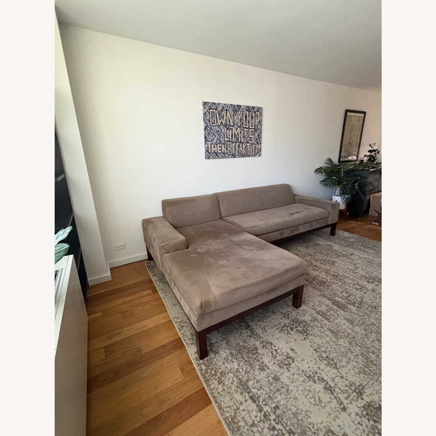 West Elm Lorimer Light Brown Microsuede 2 Piece Sectional - image-2