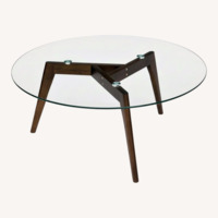 Article Clarus Glass & Wood Coffee & Side Table