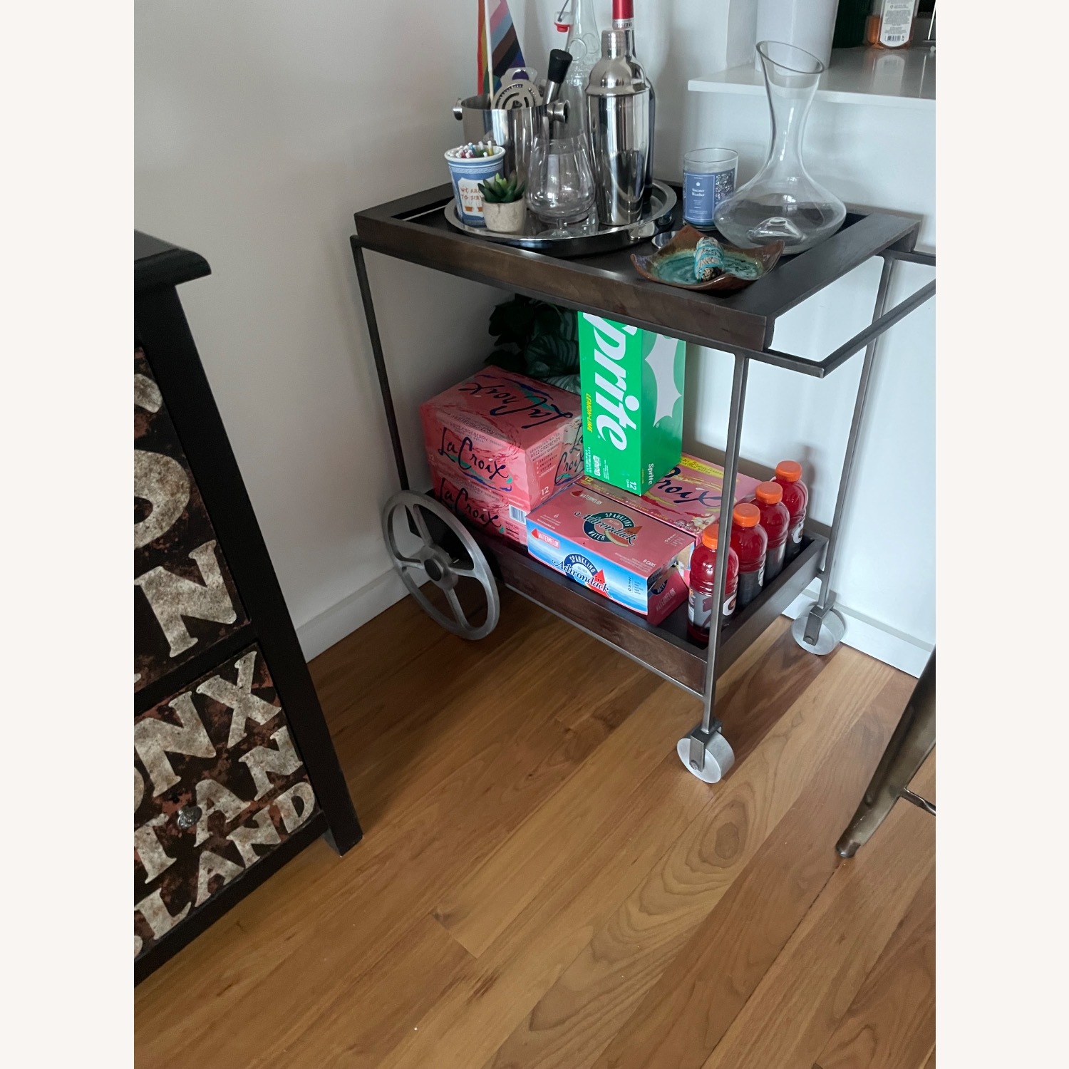 CB2 Dark Brown Porter Bar Cart - image-2