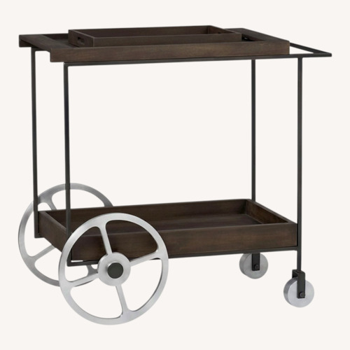 Used CB2 Dark Brown Porter Bar Cart for sale on AptDeco