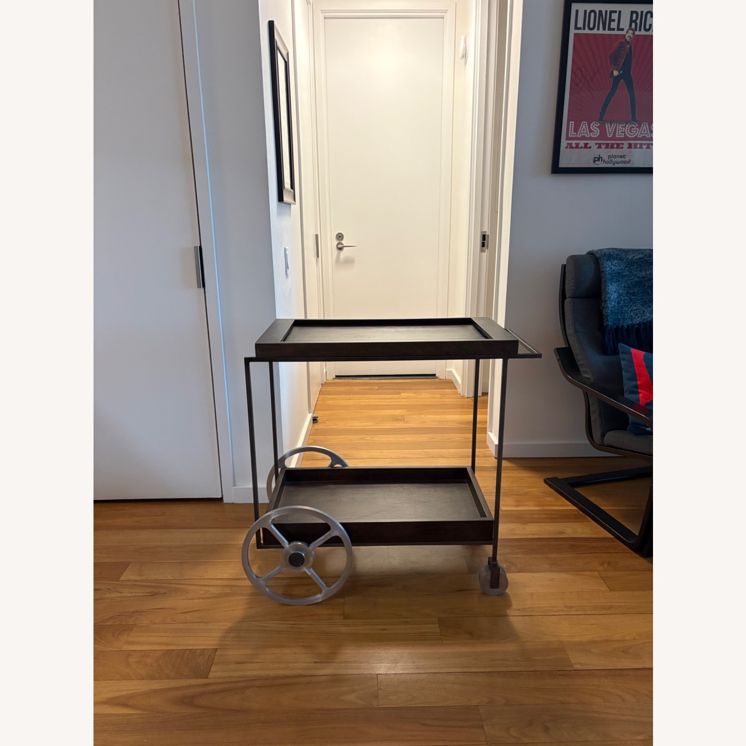 CB2 Dark Brown Porter Bar Cart - image-1
