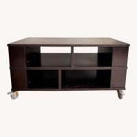 Crate & Barrel Element Dark Brown Wood Media Storage