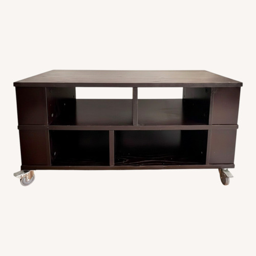 Used Crate & Barrel Element Dark Brown Wood Media Storage for sale on AptDeco