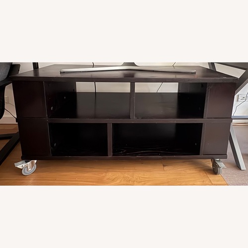 Used Crate & Barrel Element Dark Brown Wood Media Storage for sale on AptDeco
