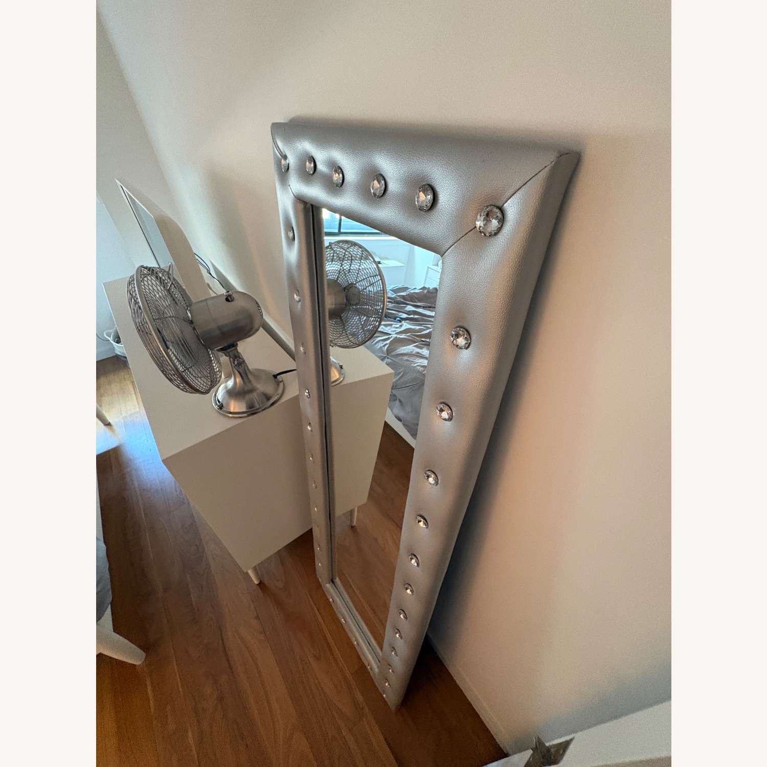 Kings Furniture Light Gray Glass Floor Mirror - image-2