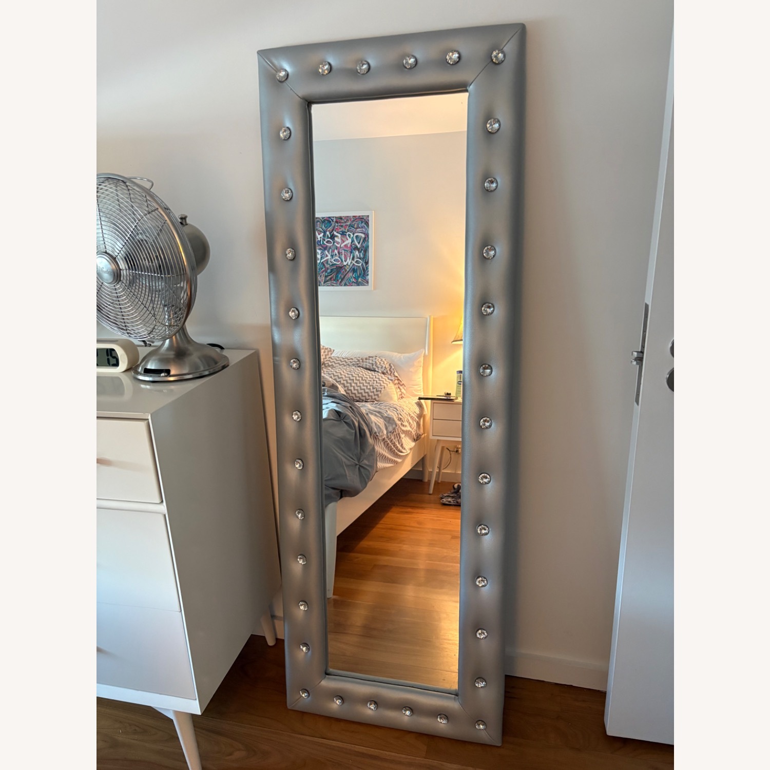 Kings Furniture Light Gray Glass Floor Mirror - image-3