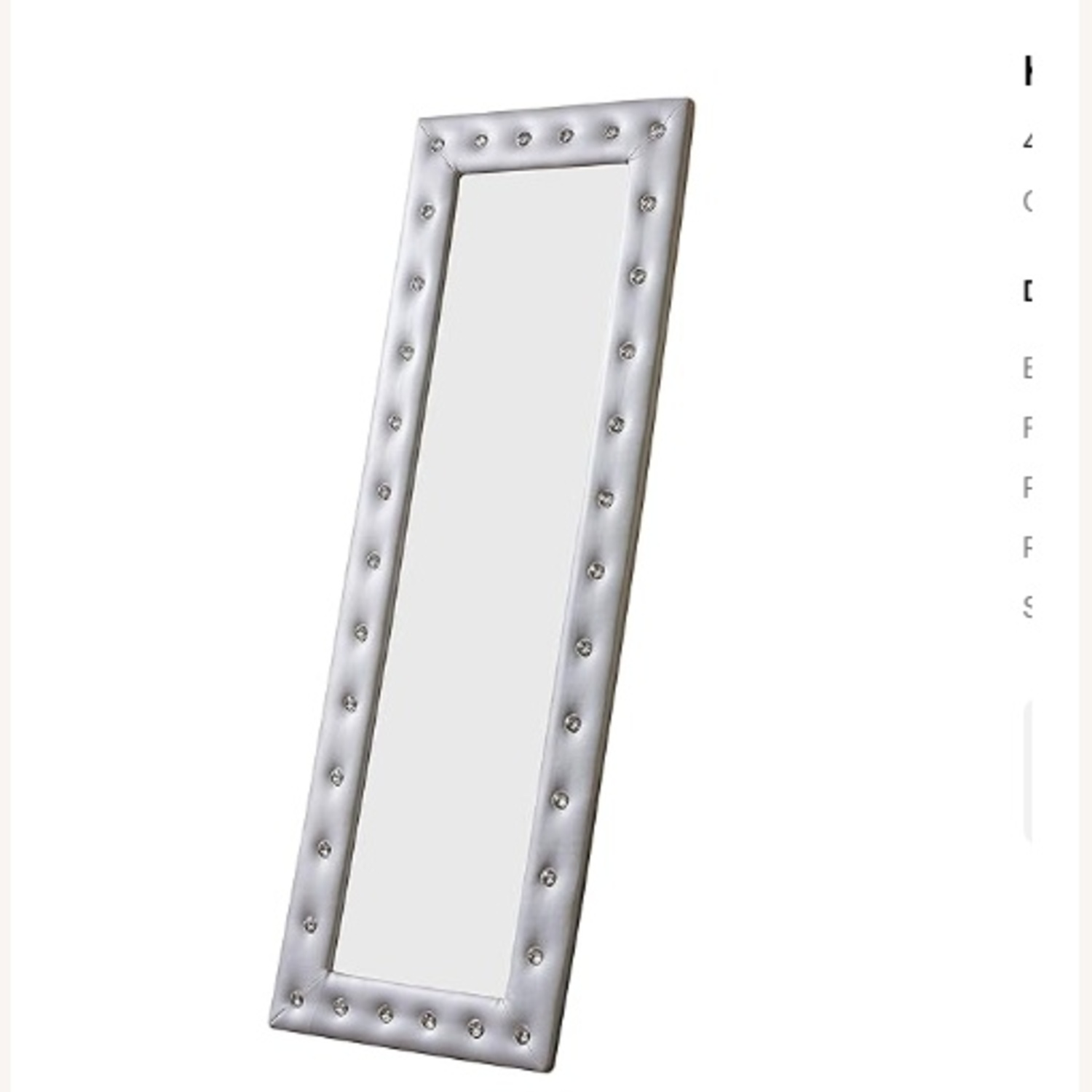 Kings Furniture Light Gray Glass Floor Mirror - image-4