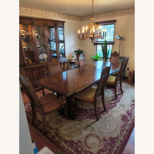 Used Vintage Pecan Wood Dining Set for sale on AptDeco