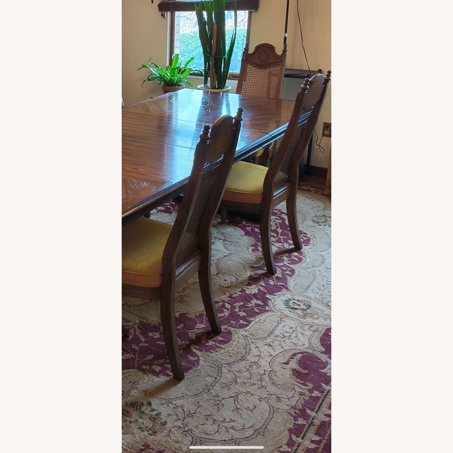 Vintage Pecan Wood Dining Set - image-3