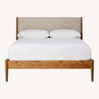 West Elm Mid-century Dark Brown Wood King Bed